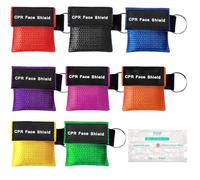 8 Pièces Masque de Bouclier Facial de CPR, 5,5x5 cm Secours Boucliers de Visage, Trousse D'urgence de Masque de Trousseau en PE, D'urgence CPR Masque Porte-clés pour Premiers Secours ou Formation AED