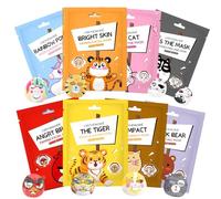 8 Pièces Masque Visage Enfants Fille, Masque Tissu Visage Enfant Animaux, Masque Beauté Ado, pour Eclaircissant, Nourrissants, Appaisant, Cadeaux pour Femmes Adolescentes