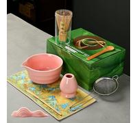 8 Pièces Matcha Kit, Ensemble à Matcha, Kit à Matcha, Avec Cuillere Matcha, Bol Matcha Bec Verseur, Fouet a Matcha, Support de Fouet à Matcha, Tamis à Matcha, pour La Cérémonie Du Thé Matcha (Rose)
