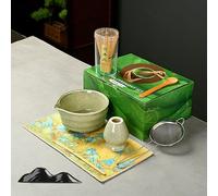 8 Pièces Matcha Kit, Ensemble à Matcha, Kit à Matcha, Avec Cuillere Matcha, Bol Matcha Bec Verseur, Fouet a Matcha, Support de Fouet à Matcha, Tamis à Matcha, pour La Cérémonie Du Thé Matcha