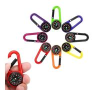 8 Pièces Mini Boussole Enfant, Mini Mousqueton Multifonction avec Boussole, Compas Enfant pour Le Camping, La Randonnée, Le Vélo, La Pêche, Les Voyages et Les Activités D'aventure