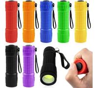 8 Pieces Mini Flashlight, Portable Led Torch With Lanyard For Camping, Reading, Walking, Hiking, 24 X Aaa Batteries Included [Energy Class G]