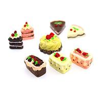 8 pièces Mini gâteau décoration de Maison de poupée Jouer Ensemble Nourriture Cuisine Nourriture gâteau Beignets pour Maison