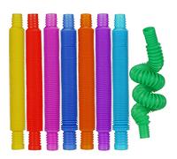 8 Pièces Mini Jouets Sensoriels Tubes Pop, Jouets Sensoriels Colorés de Tuyau Extensible, Jouets Fidget Tube Pop pour Cadeaux Fête Soulagement du Stress