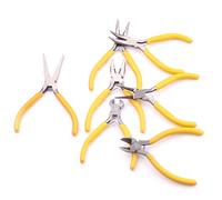 8 Pièces Mini Pince à Bijoux de 5 Pouces en Acier DIY | Pointe Inclinée, Jaune, pour Projets Créatifs, Extraction Précise, Outil D’entretien des Bijoux et Travaux Manuels