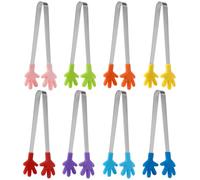 8 Pièces Mini Pince Silicone Inoxydable à Glaçons | Alimentaire Silicone, Pinces Alimentaire Forme Main, Mini Pince Multifonctionnelle Cuisine, pour Douceur, Glaçons, Salade