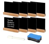 8 Pièces Mini tableaux noirs pour etiquette prix, Petit Tableau Noir, Mini Panneaux d'Affichage, Chevalet Ardoise de Table pour Buffet Mariage Boulangerie Fête Décoration Signe Porte Nom,7.5x10cm