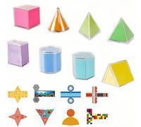 8 pièces motif géométrique,figures géométriques 3D,formes géométriques manipulatrices,pour l'enseignement compter les blocs manipulateurs mathématiques plastique kits et expériences scientifiques