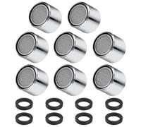 8 Pièces Mousseur Robinet M22,Aérateur de robinet en Acier Inoxydable,Aerateur Robinet Economie Eau Avec Filtre Comprendre 8 Joints pour Robinet Lavabo de Salle de Bain et Cuisine