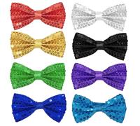8 Pièces Noeud Papillon Paillette Homme, Noeuds Papillon Brillant Pré-Noués Réglables, Accessoire Sequin Scintillant Multicolore pour Costume Mariage Soirée Fête Carnaval Spectacle, Adulte & Enfant