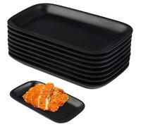 8 Pièces Noires Petites Assiettes de Service Rectangulaires 15 5 x 8 8 x 2 cm Assiettes Noires Petites Réutilisable Assiette