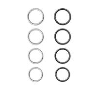 8 Pieces Nose Rings Earrings, Hypoallergenic Nose Piercing Titanium Nose Rings Lip Rings Segmented Rings for Women Men Cartilage Septum Piercing Black + Silver, Stainless Steel