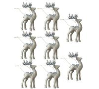 8 Pièces Ornement De Rennes Noël Flocage Boules Suspendues avec Lanière Figurines en Forme Cerf pour La Décoration Festive Décorations Noël en Forme Cerf