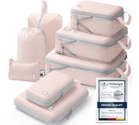 8 pièces Packing Cubes Compression, Organisateur Valise Organisateur de Voyage Rangement Valise Bagage Sac Compression pour Sac à Dos