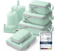 8 pièces Packing Cubes Compression, Organisateur Valise Organisateur de Voyage Rangement Valise Bagage Sac Compression pour Sac à Dos