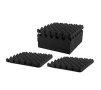 8 pièces Panneau Insonorisé Autocollant 30x30x2cm, Bord Biseauté, noir | Mousse Absorbante à Découper, Design Brique, pour Murs, Cabines d'Enregistrement, Salles de Piano