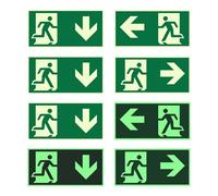 8 Pièces Panneau Sécurité Autoadhésif,Autocollant Sortie Secours,Panneau Sortie De Secours, Sortie De Secours Autocollante, Plaque Sortie Urgence, Panneau De Sortie Urgence Photoluminescent