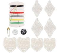 8 Pièces Patchs Dentelle Blanc Dentelle Applique Patches Décoratifs Brodés Correctifs pour Jeans, Elargisseur Pantalon pour Pantalons, Jupes ou Poignets