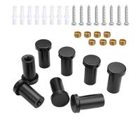 8 Pièces Patere Salle De Bain, Patères Murales Rondes, Crochets Muraux En Acier Inoxydable, Patère Murale Noir, Patere Salle de Bain avec Vis pour Suspendre des Objets Dans Les Salles de Bains