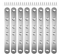 8 Pièces Patte d Assemblage Metal, 165mmx20x3mm Connecteurs Plats en Acier Inoxydable Equerre Plate Inox avec 60 Vis Assemblage Métallique pour Réparer Meubles En Bois, Armoires, Chaises, Tables