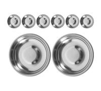 8 Pièces Petit Plat Rond en Acier Inoxydable, Bord Épais Renforcé | Surface Polie sans Joint, Forme Empilable, pour Ketchup, Épices, Service Buffet et Cantines