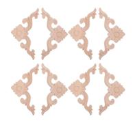 8 Pièces Petite Applique D’angle Sculpté Européen, Motif Ajouré | Finition Brute, Texture Naturelle Visible, Installation Affleurante, pour Mobilier de Salon et Lit