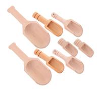 8 Pièces Petite Cuillère à Thé en Bois, Mini Pelle pour Épices | Finition Lisse et Polie à Main, Bords Doux, Usage pour Bocaux, Avoine, Pique-niques et Comptoir