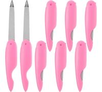 8 Pièces Petite Lime à Ongles Pliante en Métal, Polissoir Rose