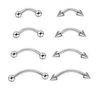 8 Pièces Piercing Arcade Homme,Vertical Levre in Acier Inoxydable,Levres,Sourcil LèVre Oreille Tragus Ventral,Courbé Groupe Balles e Pointe Hypoallergénique,Bijoux de Cartilage,pour Femmes et Hommes