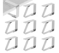 8 Pièces Pince à Nappe de Table d'Extérieur en Acier Inoxydable Supports de Nappe Pinces de Qualité Supérieure en Métal Attache Nappe pour Nappes de Pique-Nique Fête Noir