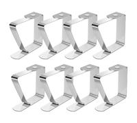 8 Pièces Pinces à Nappe, Acier Inoxydable Anti-Glissant Nappe Clips Attache Nappe de Table Exterieur pour à Tables de 2.5 à 4 cm d'épaisseur Manger familiale de Restaurant, Argent