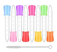 8 Pièces Pipette Plastique 5ml Pipette Graduée Pipette Enfant Pipette Goutte à Goutte pour Alimentaire Bonbons Cuisine Animaux Domestiques Plantes avec 1 Brosse Propre