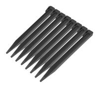 8 Pièces Piquets de Jardin Noirs en Plastique, Fixation Stable | Insertion Multi-surface, Réutilisables pour Jardiniers et Campeurs, Bordures, Bâches, Barrières