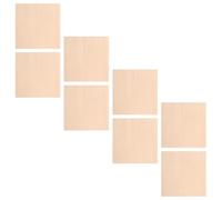 8 Pièces Planche Vierge en Tilleul, 7,9x7,9x0,1 Pouces | Bois Khaki, Structure Multicouche, Bords Réguliers, Surface Lisse, pour Modélisme et Architecture