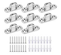 8 Pièces Plaque Oeillet Oculaire en Acier Inoxydable, Oeillet Acier Inoxydable 304, Crochets de Fixation Plaques Oculaires pour Balançoires de Yoga, Hamacs, Auvent, Accrocher Des Objets Crochets