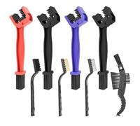 8 Pièces Plastique Brosse Chaine Moto, Kit Nettoyage Chaine Moto Double Extrémité, 3 Couleurs Nettoyant Chaine Moto, Nettoyeur Chaine Velo avec Brosse à Trois Faces et 3 Types Mini Brosses