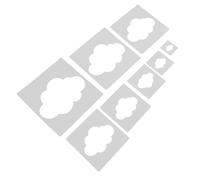8 Pièces Pochoirs de Dessin Réutilisables Nuage en Pet, Lot | Bois et Mur, Usage Peinture et Loisirs Créatifs, Modèle Blanc, Gabarits Précis