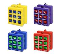 8 Pièces Porte-Clés Tic Tac Toe Kit, Porte Cle Plastique, Porte Clef pour Fille Garçon Cadeau de Fête (Rouges Bleus Jaunes Violets)