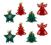 8 Pièces Porte-Couverts de Noël en Forme d'Arbre, Étoile, Ange - Décorations de Table pour Couteaux, Fourchettes, Cuillères - Sacs pour Fête, Restaurant, Cuisine