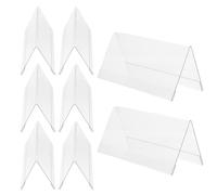 8 Pièces Porte-noms de Table Acrylique Transparent Double Face, Base V | Format Compact pour Bureaux et Comptoirs D’accueil, Lecture Claire, Changement Rapide des Cartes, Revêtement Antireflet