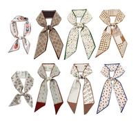 8 Pièces Pour Le Bandeau Pour Femmes, Élée Queue De Cheval Remuant, Bande À Cheveux, Emballage Et Écharpe En Soie, Écharpe D'Été Polyvalente.