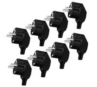 8 Pièces Prise Electrique Male Prise Male Exterieur Fiches Schuko 250V 16A D'alimentation Fiche Coudée pour Les Câbles de 8 à 10 mm Fiche pour Appareils Electroménagers
