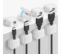 8 Pièces Range Cable Bureau,Cable Management Magnétique Clips Cable Auto-adhésifs Organisateur du Cable pour Table de Nuit,Câbles D'alimentation,Câbles HDMI,USB,Audio (7mm)