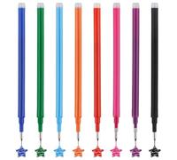 8 Pièces Recharge Effaçable de Couleur 0.7mm pour Legami, Recharge Stylo Compatibles avec Legami 0.7mm Pointe Fine, Mines de Rechange Effaçable, 8 Couleurs Encre Gel Mine, Hauteur 13 cm