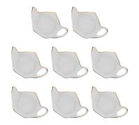 8 Pièces Repose Sachet de Thé en Céramique Blanc de Théière | Petit Plat Empilable, Surface Antidérapante, Facile à Nettoyer
