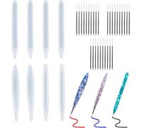 8 Pieces Resin Epoxy Ball Pen Mould, Silicone Mould, Resin Pen Mould, Kit Silicone Mould For Ballpoint Pen With 30pcs Refills For Diy Epoxy Resin Silicone Mould