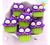 8 Pièces Résine Mignon Coloré 3d Fantômes Chauve-Souris Gâteau Citrouille Hibou Tête De Crâne Figurines Flatback Pierre Décor Bricolage Halloween Scrapbook Artisanat--3