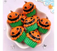 8 Pièces Résine Mignon Coloré 3d Fantômes Chauve-Souris Gâteau Citrouille Hibou Tête De Crâne Figurines Flatback Pierre Décor Bricolage Halloween Scrapbook Artisanat-8