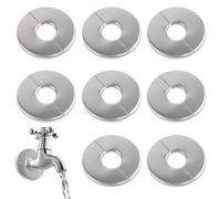 8 Pièces Rosace Robinet Mitigeur Douche, Argent Acier Inoxydable Cache Tuyau Radiateur, Chromées Rosasse Ouvrante Robinetterie, 28 mm Inner Diameter pour Robinets, Tuyaux, Tuyaux de Radiateur