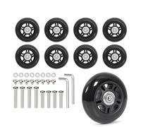 8 pièces roues de valise à roulettes silencieuses ensemble de remplacement en plastique pratique Installation facile compatibilité pratique remplacements de roues de valise